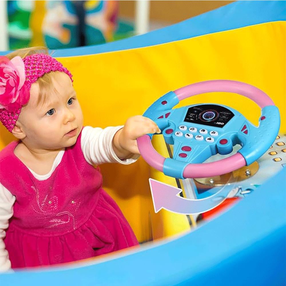 Interactive Car Steering Wheel Toy for Kids with Sound & Buttons - Saadiq.pk