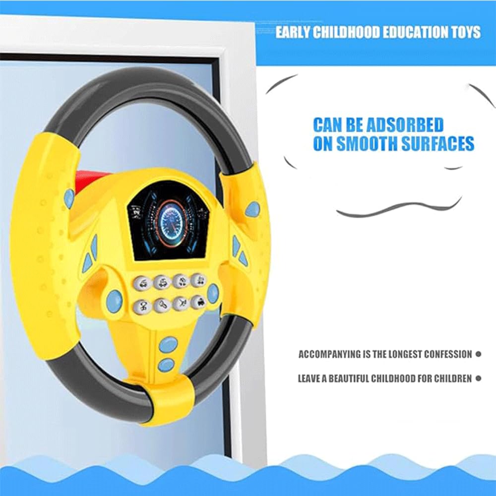 Interactive Car Steering Wheel Toy for Kids with Sound & Buttons - Saadiq.pk