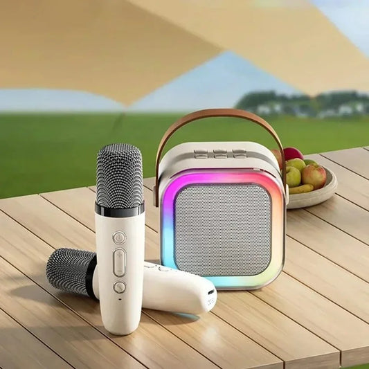 K12 Portable KTV Bluetooth Karaoke Speaker with Mic | RGB Lights | Party & Home Entertainment - Saadiq.pk