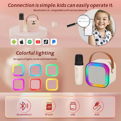K12 Portable KTV Bluetooth Karaoke Speaker with Mic | RGB Lights | Party & Home Entertainment - Saadiq.pk