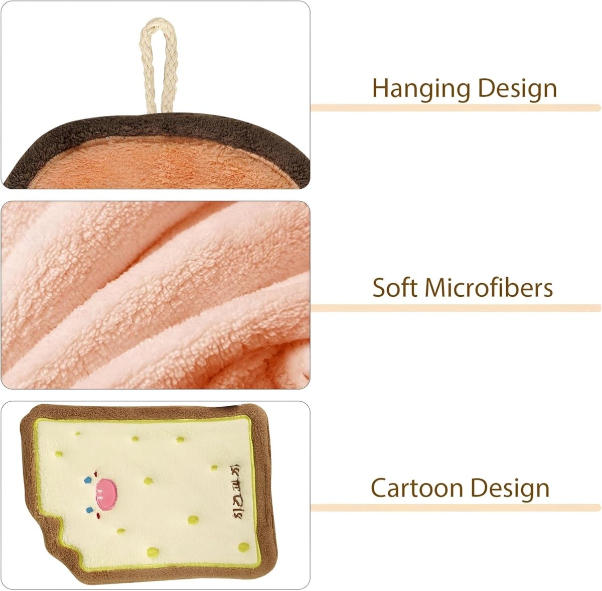 Kids Cartoon Hand Towel | Soft Microfiber Hanging Towel for Bathroom & Kitchen Use - Saadiq.pk