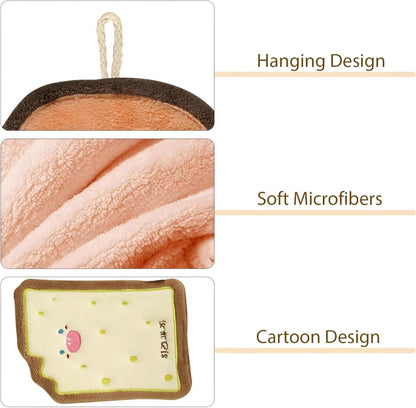 Kids Cartoon Hand Towel | Soft Microfiber Hanging Towel for Bathroom & Kitchen Use - Saadiq.pk