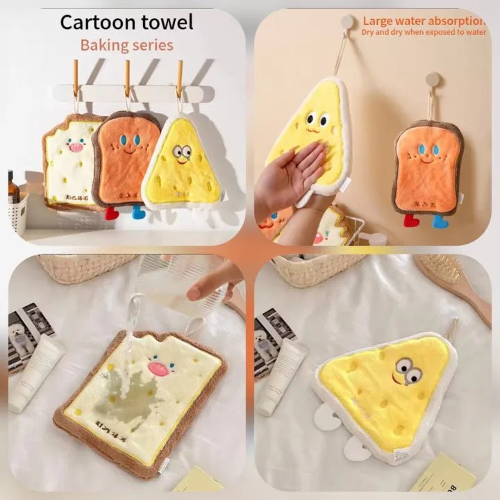 Kids Cartoon Hand Towel | Soft Microfiber Hanging Towel for Bathroom & Kitchen Use - Saadiq.pk