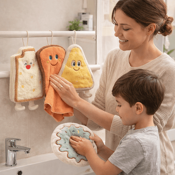 Kids Cartoon Hand Towel | Soft Microfiber Hanging Towel for Bathroom & Kitchen Use - Saadiq.pk