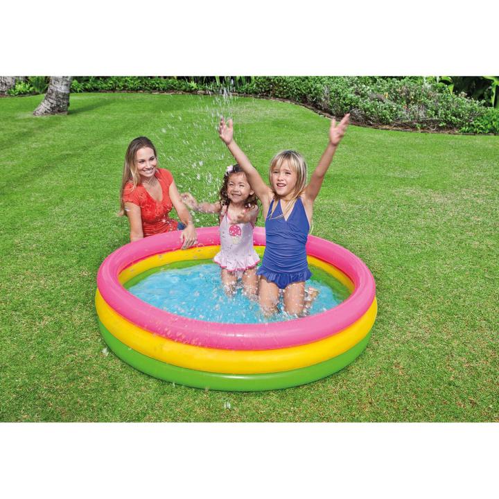 Kids Swimming Pool – Colorful 3 - Ring Inflatable Pool - Saadiq.pk