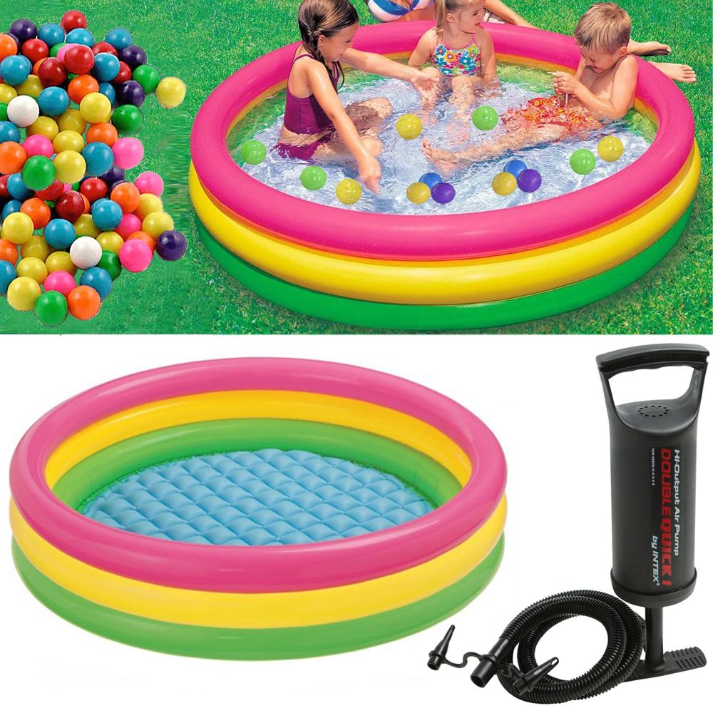 Kids Swimming Pool – Colorful 3 - Ring Inflatable Pool - Saadiq.pk