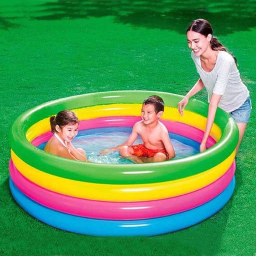 Kids Swimming Pool – Colorful 3 - Ring Inflatable Pool - Saadiq.pk