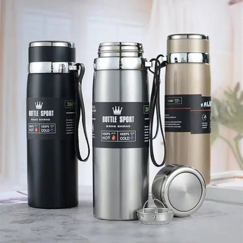 Large Capacity 1000ML Stainless Steel Travel Bottle – Leak‑Proof Thermal Vacuum Flask - Saadiq.pk