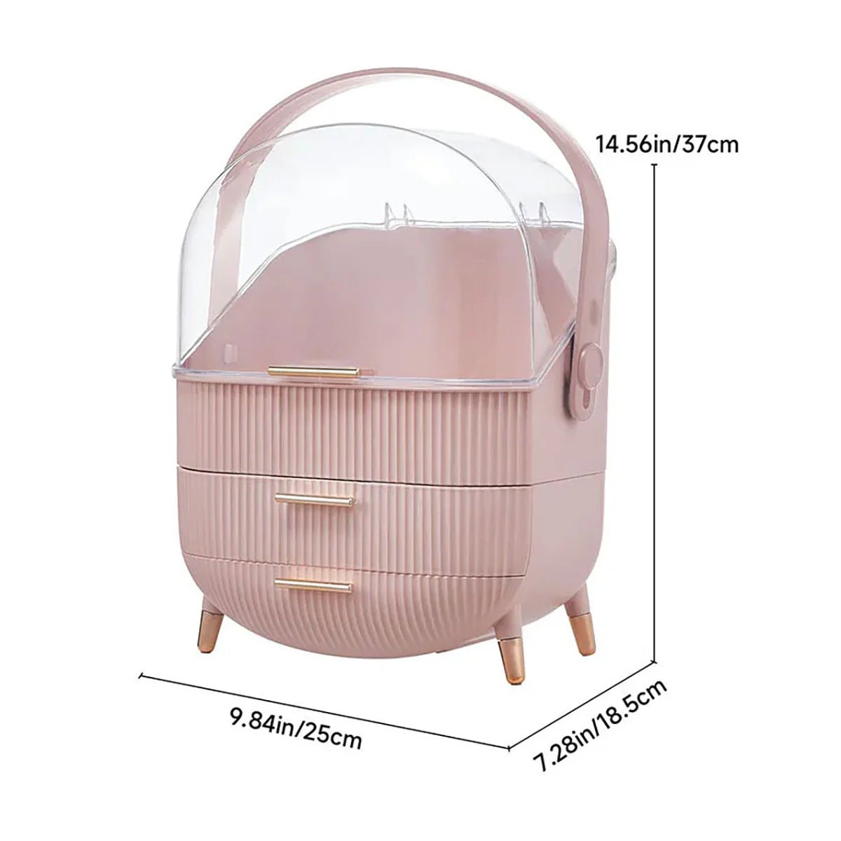 Large Capacity Makeup Organizer – Luxury Dustproof Cosmetic Storage Box with Drawers - Saadiq.pk