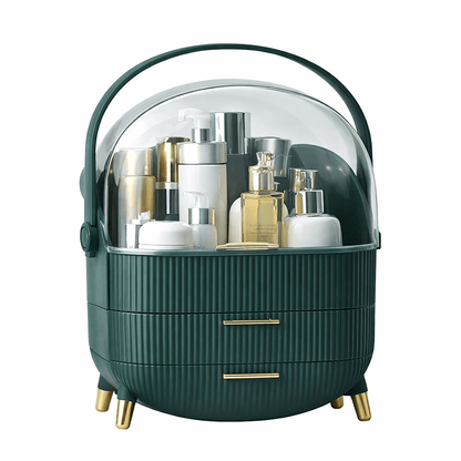 Large Capacity Makeup Organizer – Luxury Dustproof Cosmetic Storage Box with Drawers - Saadiq.pk