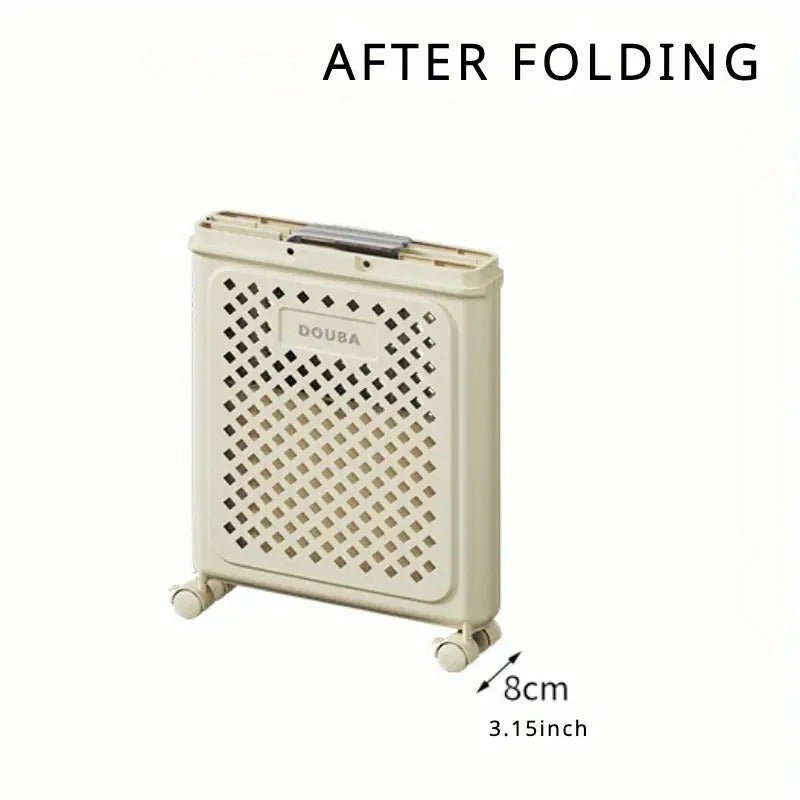 Large Capacity Movable Folding Laundry Basket – Durable Storage with Wheels - Saadiq.pk