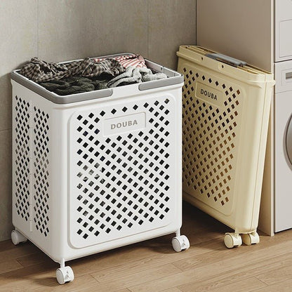 Large Capacity Movable Folding Laundry Basket – Durable Storage with Wheels - Saadiq.pk