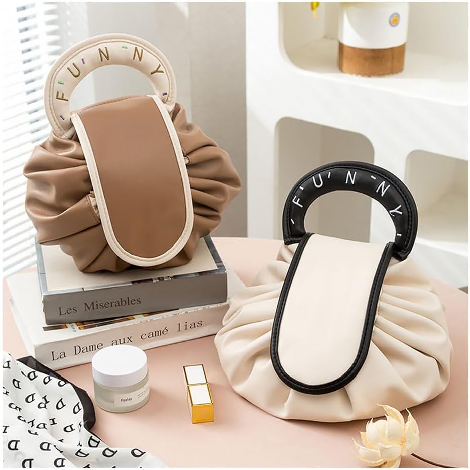 Lazy Makeup Bag with Handle | Drawstring Cosmetic Pouch for Women & Girls - Saadiq.pk