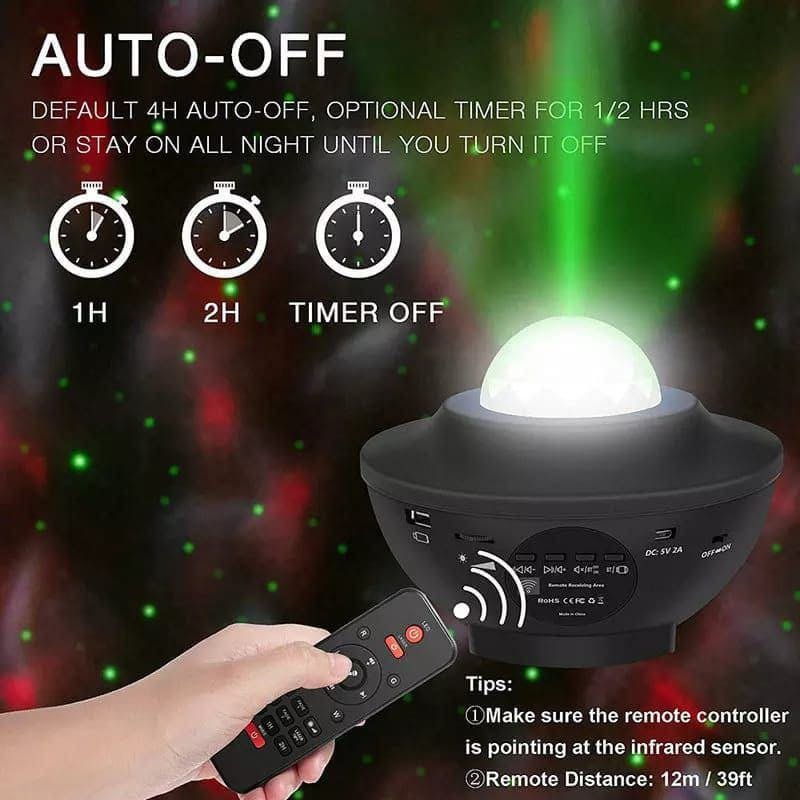 LED Star Ocean Wave Projector – Night Light with Galaxy & Ocean Effects - Saadiq.pk