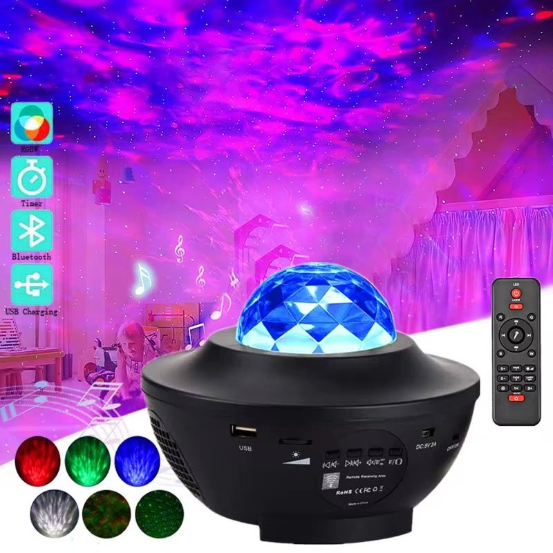 LED Star Ocean Wave Projector – Night Light with Galaxy & Ocean Effects - Saadiq.pk