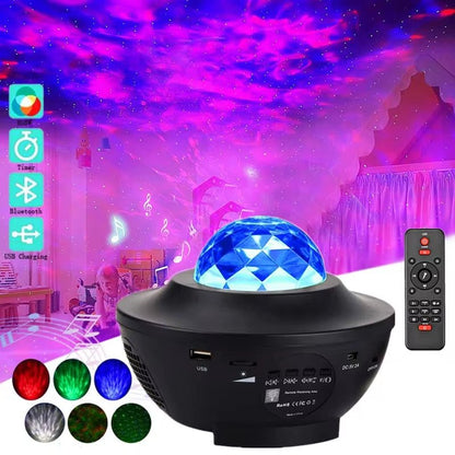 LED Star Ocean Wave Projector – Night Light with Galaxy & Ocean Effects - Saadiq.pk