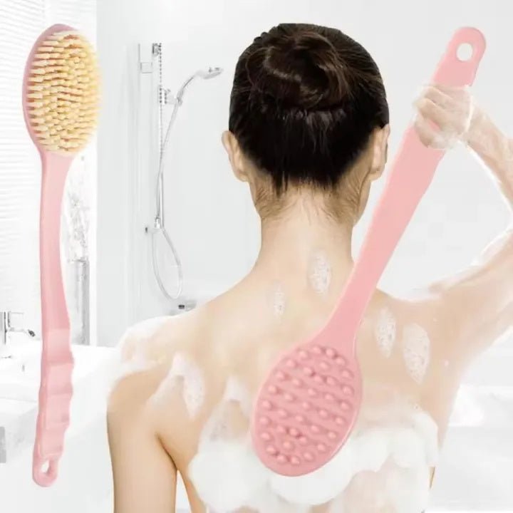 Long Handle Bath Brush – Soft Exfoliating Body Scrubber & Skin Cleaning Tool - Saadiq.pk