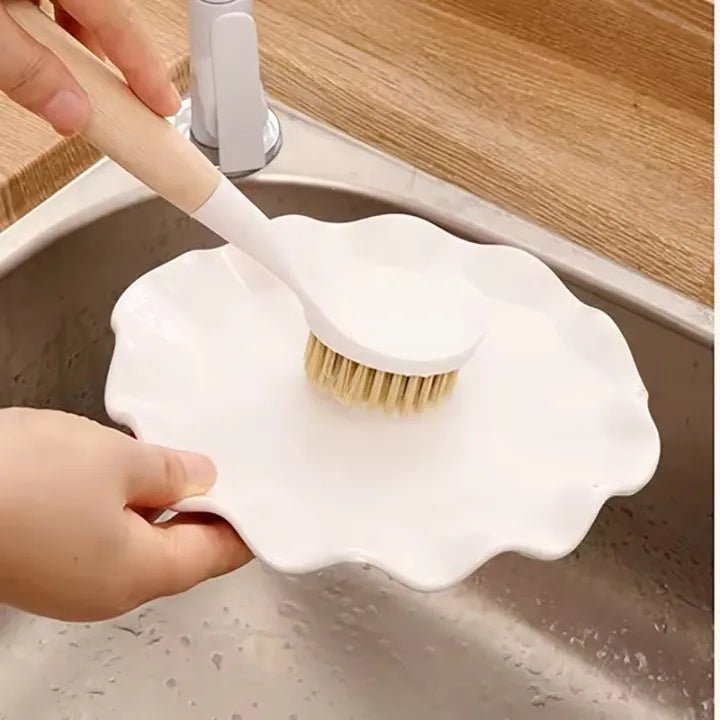 Long Handle Pot & Pan Cleaning Brush – Kitchen Stove Scrubber with Hanging Design - Saadiq.pk
