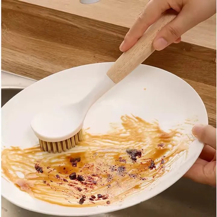 Long Handle Pot & Pan Cleaning Brush – Kitchen Stove Scrubber with Hanging Design - Saadiq.pk