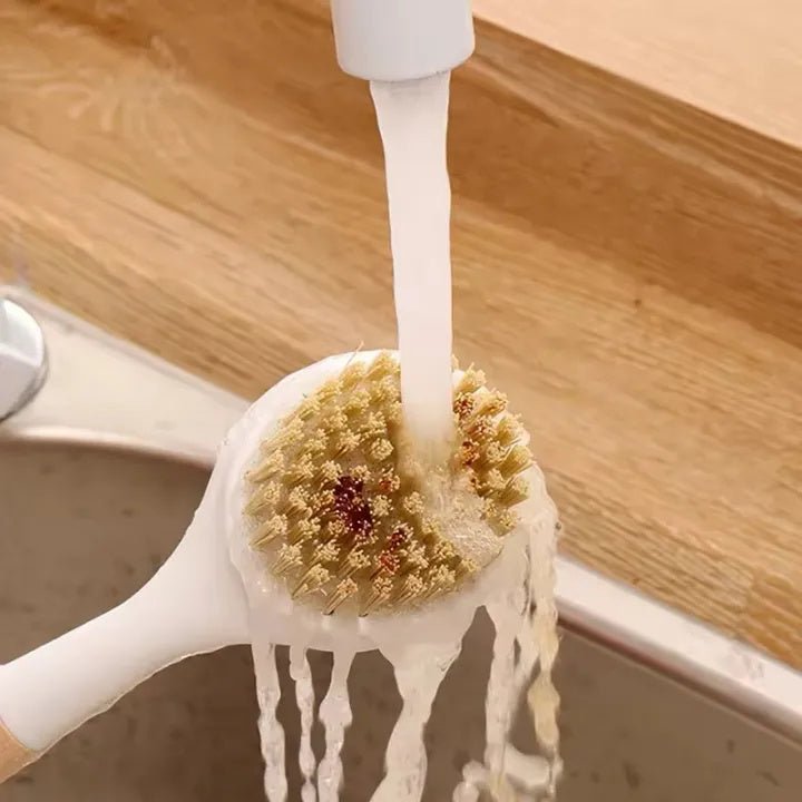 Long Handle Pot & Pan Cleaning Brush – Kitchen Stove Scrubber with Hanging Design - Saadiq.pk