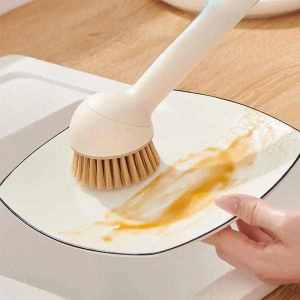 Long Handle Rotatable Dish Brush – Heavy‑Duty Kitchen Cleaning Scrubber - Saadiq.pk