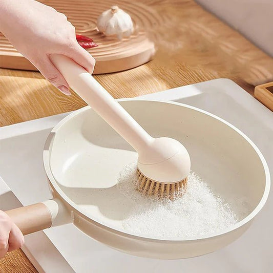 Long Handle Rotatable Dish Brush – Heavy‑Duty Kitchen Cleaning Scrubber - Saadiq.pk