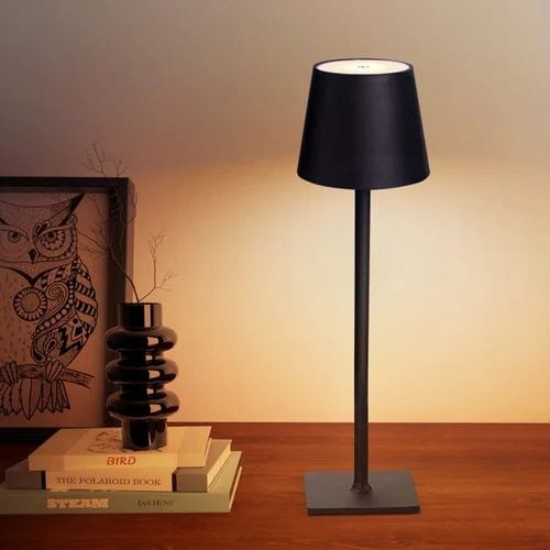 LuxeGlow Rechargeable LED Side Lamp – Minimalist Black & White Cordless Lamp - Saadiq.pk