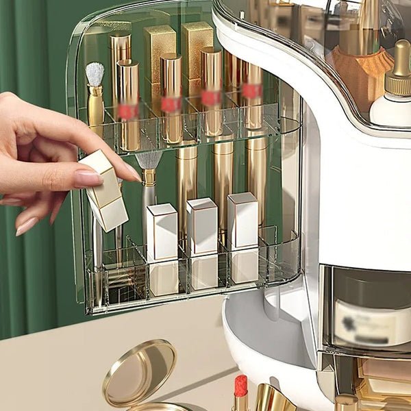 Luxury Desktop Cosmetic Organizer – Elegant Makeup & Skincare Storage - Saadiq.pk