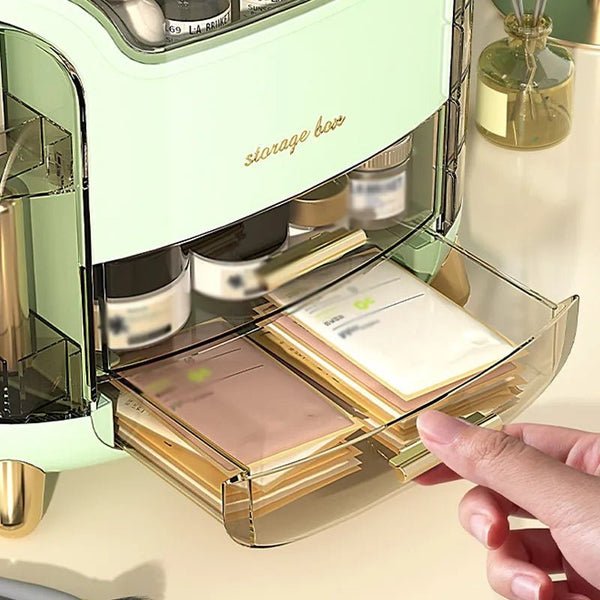 Luxury Desktop Cosmetic Organizer – Elegant Makeup & Skincare Storage - Saadiq.pk