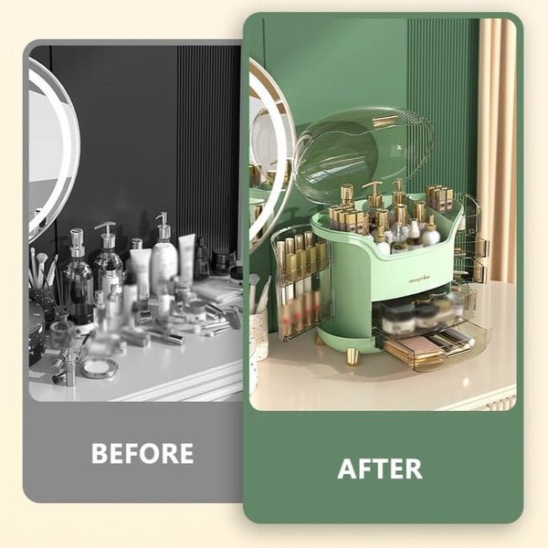 Luxury Desktop Cosmetic Organizer – Elegant Makeup & Skincare Storage - Saadiq.pk