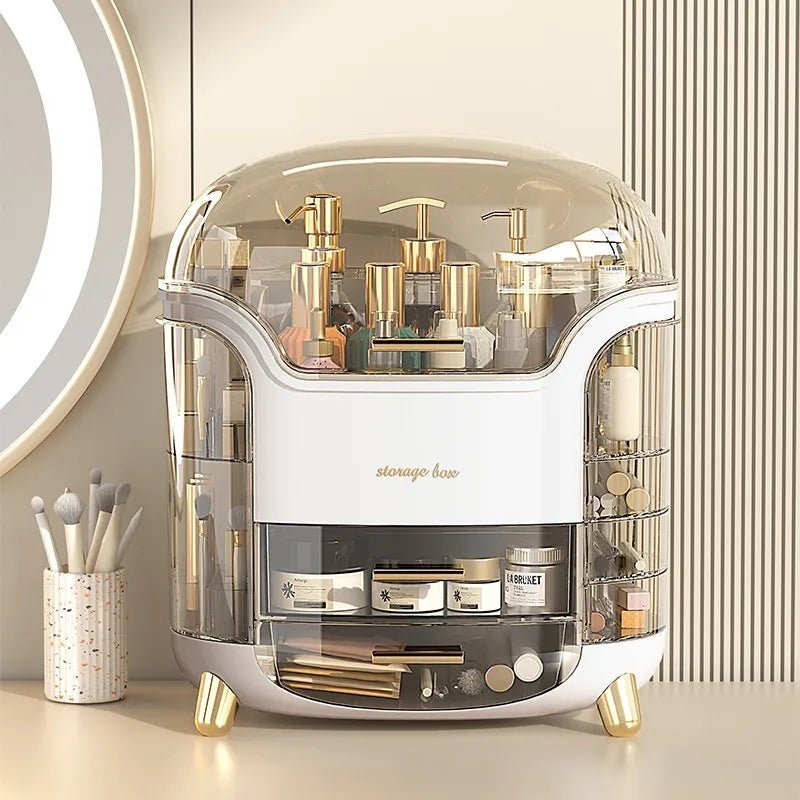 Luxury Desktop Cosmetic Organizer – Elegant Makeup & Skincare Storage - Saadiq.pk