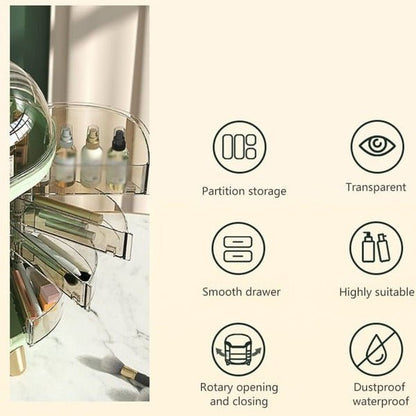 Luxury Desktop Cosmetic Organizer – Elegant Makeup & Skincare Storage - Saadiq.pk