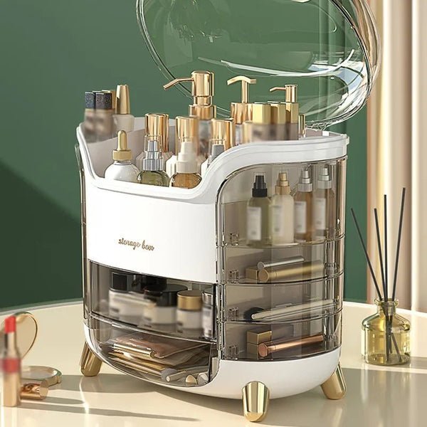 Luxury Desktop Cosmetic Organizer – Elegant Makeup & Skincare Storage - Saadiq.pk