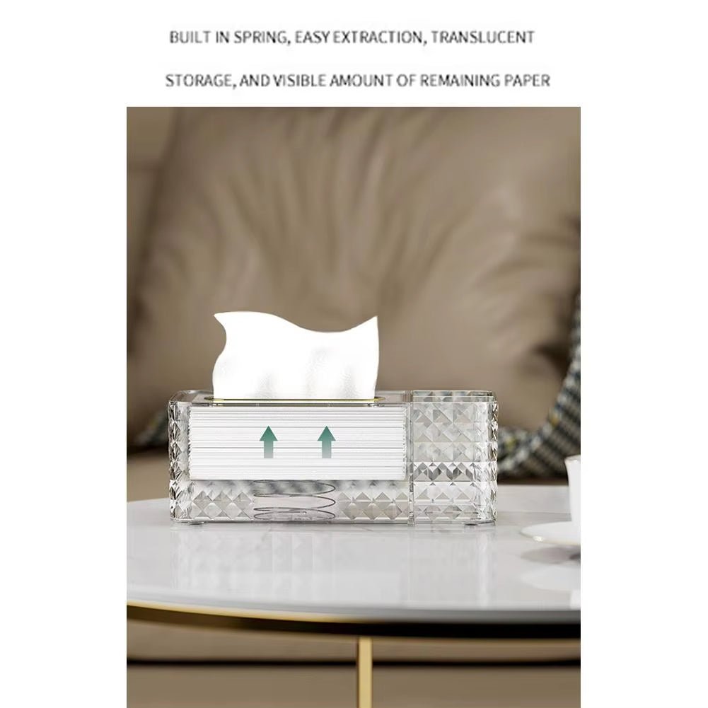 Luxury Diamond Pattern Tissue Box – Elegant Decorative Tissue Holder - Saadiq.pk