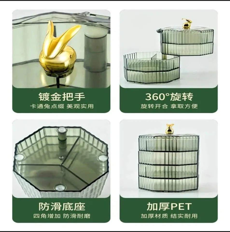 Luxury Rotating Jewelry Organizer Box - Saadiq.pk