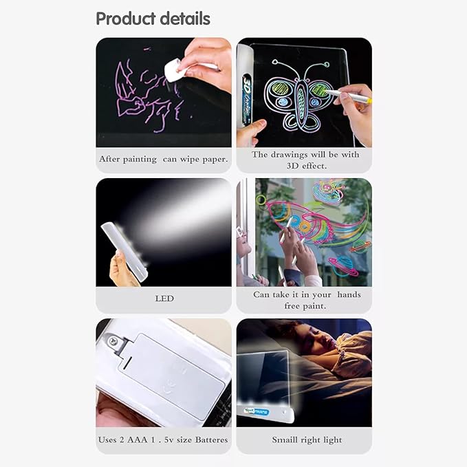 Magic 3D Drawing Board for Kids – Creative Scratch Art Painting Kit with 3D Glasses - Saadiq.pk