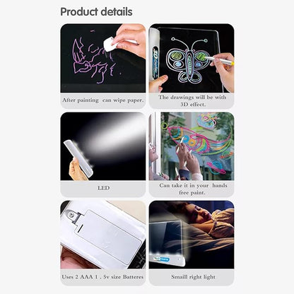 Magic 3D Drawing Board for Kids – Creative Scratch Art Painting Kit with 3D Glasses - Saadiq.pk