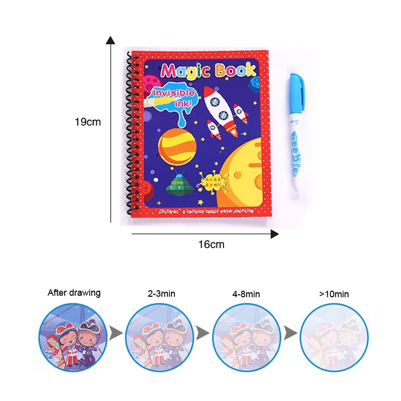Magic Water Drawing Book – Reusable Educational Coloring Toy for Kids - Saadiq.pk