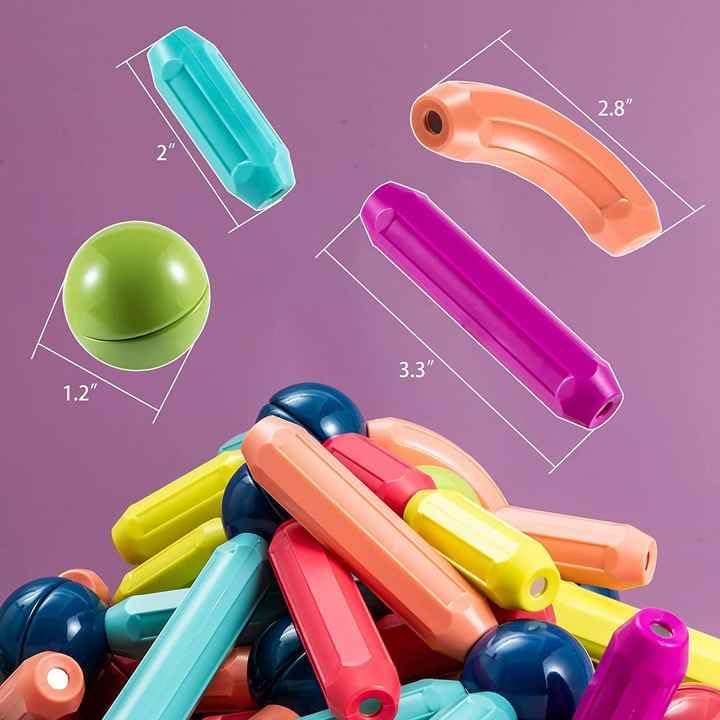 Magnetic Sticks Building Blocks Set 🧲 – 64 PCS Educational Construction Toy for Kids - Saadiq.pk