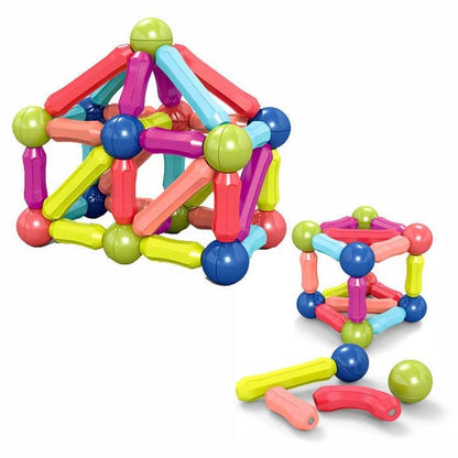 Magnetic Sticks Building Blocks Set 🧲 – 64 PCS Educational Construction Toy for Kids - Saadiq.pk