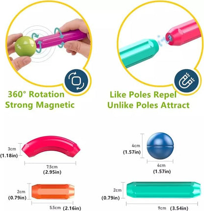 Magnetic Sticks Building Blocks Set 🧲 – 64 PCS Educational Construction Toy for Kids - Saadiq.pk