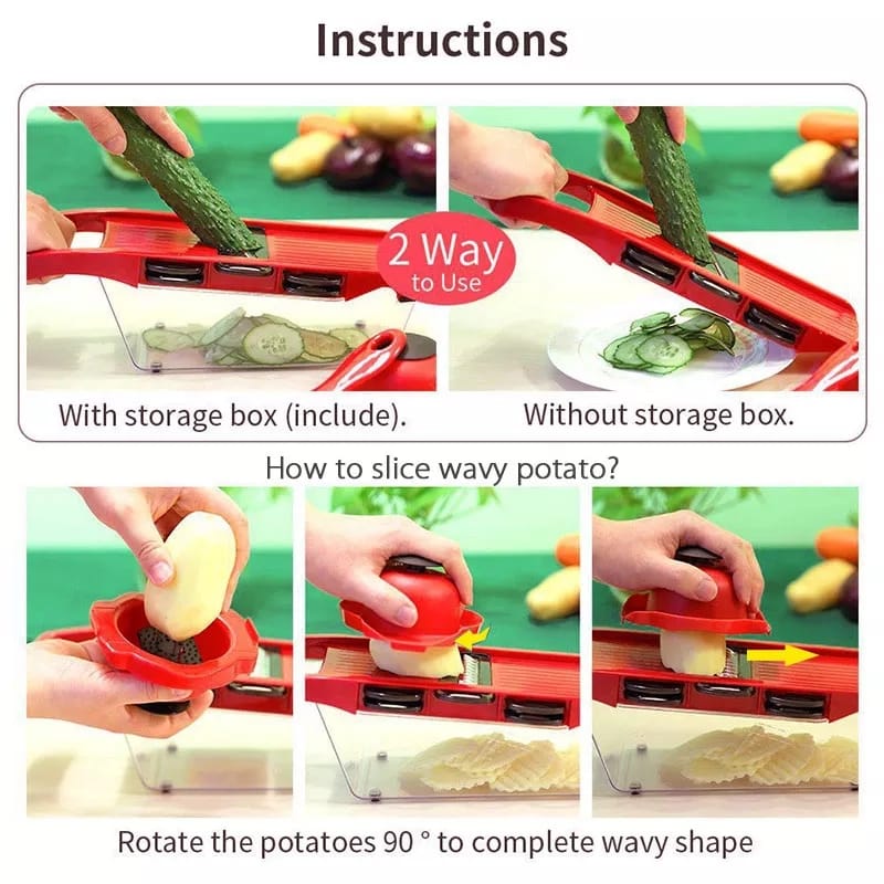 Mandoline 6 in1 Vegetable Grater - Saadiq.pk