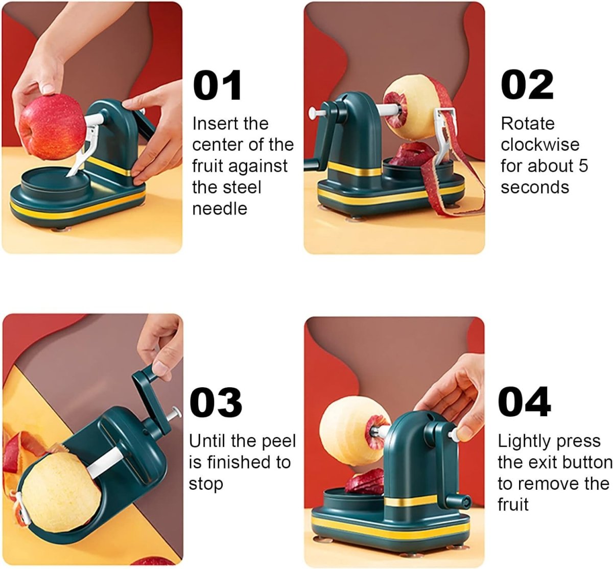 Manual Fruit Peeler Machine | Apple, Potato & Pear Peeling Tool - Saadiq.pk