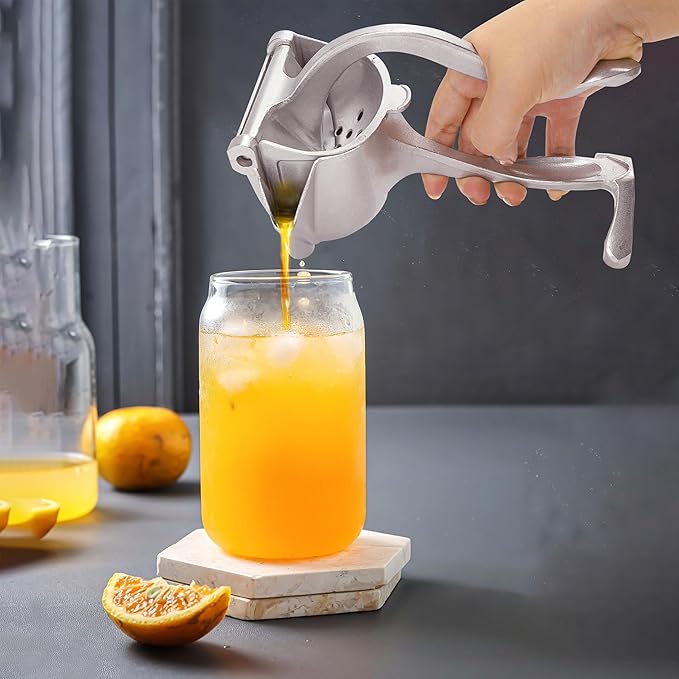 "Manual Fruit Squeezer – Aluminum Lemon & Lime Juicer | Heavy Duty Metal Citrus Press, Easy to Clean" - Saadiq.pk