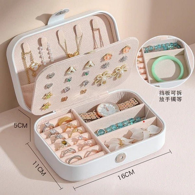 Medium - Sized Leather Jewelry Organizer – Elegant Storage Box for Accessories - Saadiq.pk