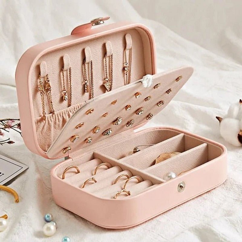 Medium - Sized Leather Jewelry Organizer – Elegant Storage Box for Accessories - Saadiq.pk