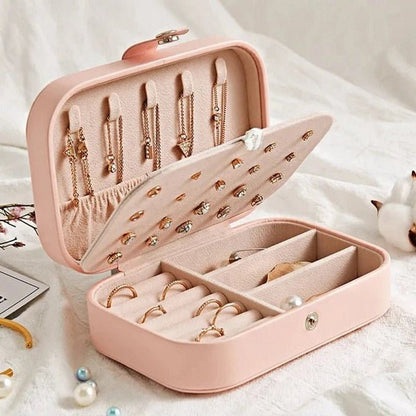 Medium - Sized Leather Jewelry Organizer – Elegant Storage Box for Accessories - Saadiq.pk