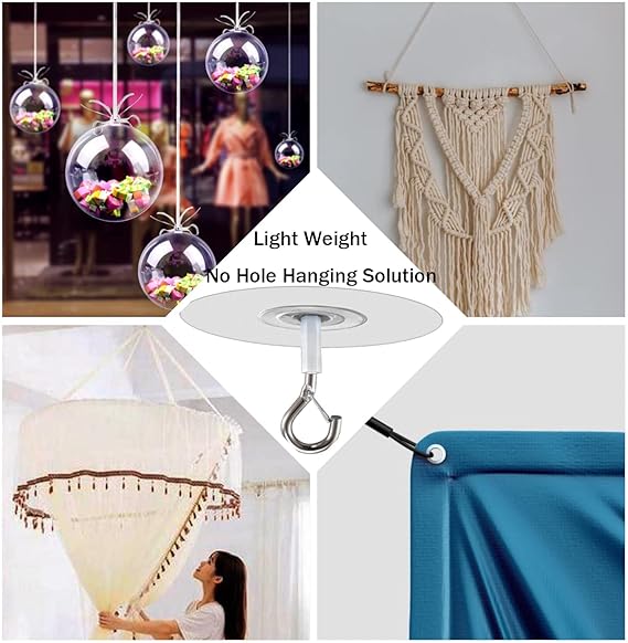 Metal Ceiling Hanging Hooks | Strong Hooks for Wind Chimes, Lamps & Decor(Pack of 2) - Saadiq.pk