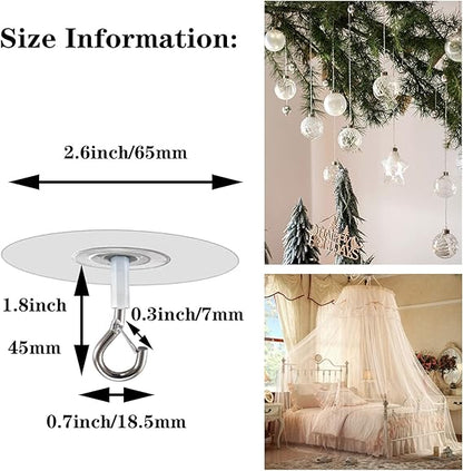 Metal Ceiling Hanging Hooks | Strong Hooks for Wind Chimes, Lamps & Decor(Pack of 2) - Saadiq.pk