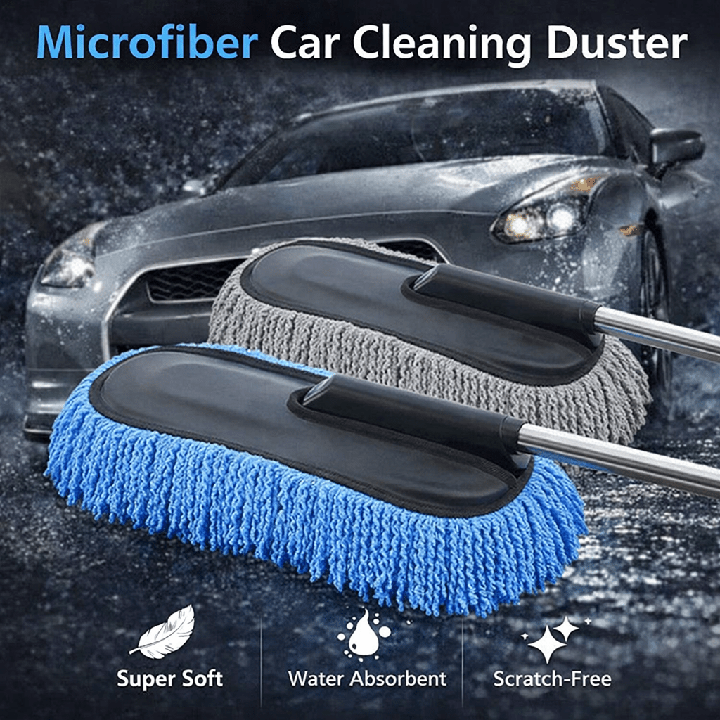 Microfiber Car Cleaning Duster | Telescopic Handle Exterior & Interior Cleaner - Saadiq.pk